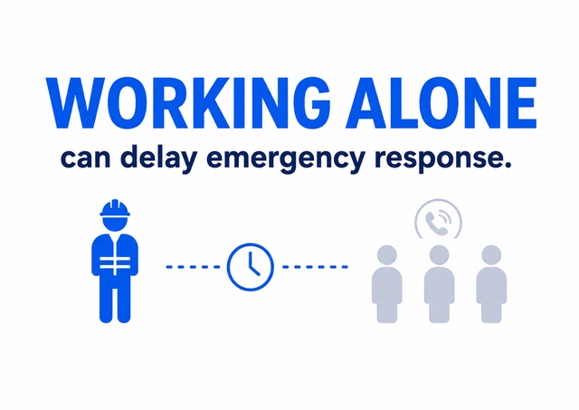 Working alone can delay emergency response.