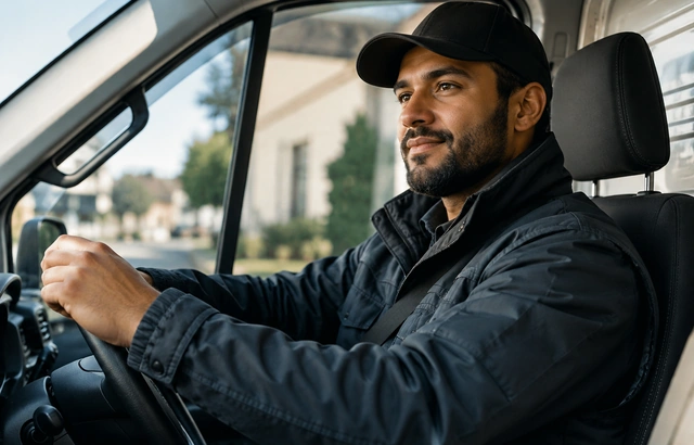 Lone male delivery driver