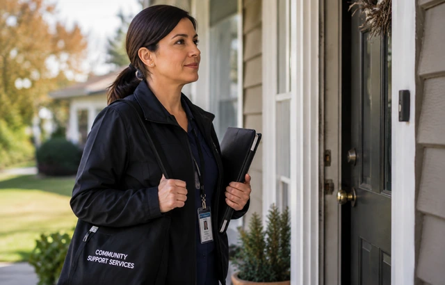 Lone female social worker